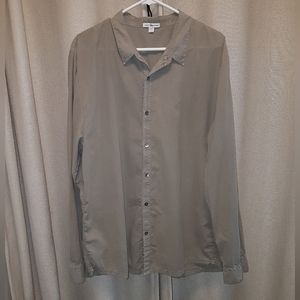 James Perse standard button down shirt (light grey color)